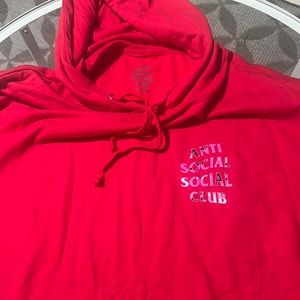 Anti Social Social Club Beverly Red Hoodie Size Large. New no tags